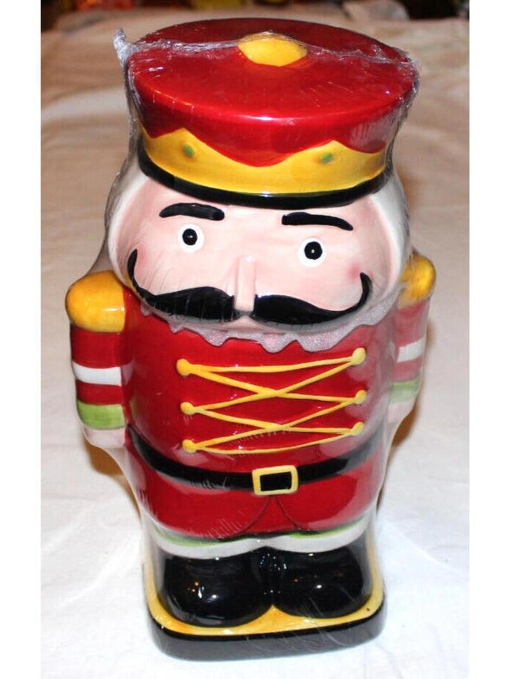 NEW SEALED TOY SOLDIER COOKIE JAR 12” TALL HOBBY LOBBY SLEIGH BELL BISTRO